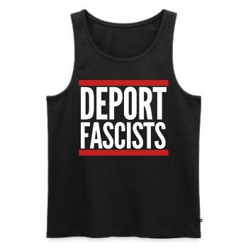 Antifascisme Respect Tolérance Humanité - Débardeur bio Premium Homme - noir - Devant - AI Model Male 178 light (178cm)
