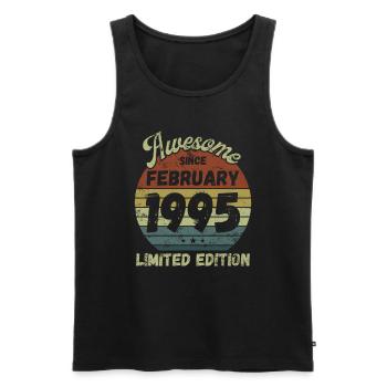 Awesome since February 1995 - Geburtstag - Männer Premium Bio Tank Top - Schwarz - Vorne - Michal (187cm)