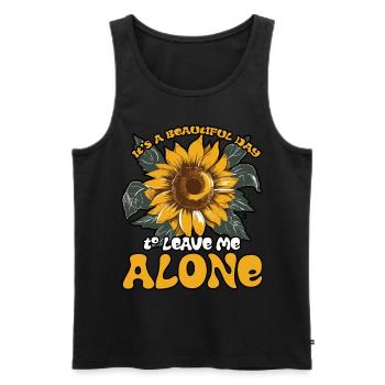 It's a Beautiful Day To Leave Me Alone Cute Flower - Men's Premium Organic Tank Top - black - Front - AI Model Male 178 light (178cm)