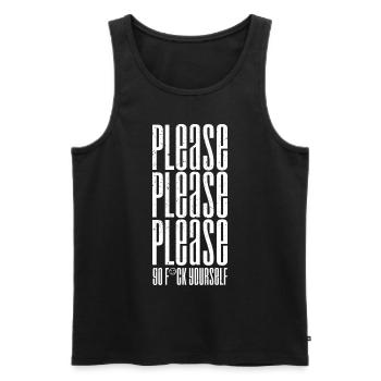 Bitte euch lustig antisozial - Männer Premium Bio Tank Top - Schwarz - Vorne - Michal (187cm)