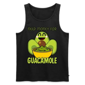 Avocat, Guacamole, Mexique, Croustilles de tortilla - Débardeur bio Premium Homme - noir - Devant - Michal (187cm)