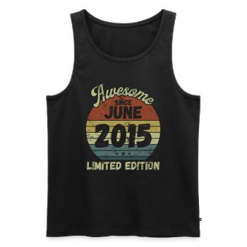 Awesome since June 2015 - Geburtstag - Männer Premium Bio Tank Top - Schwarz - Vorne - AI Model Male 178 light (178cm)