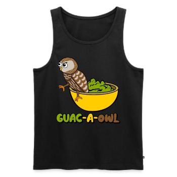 Guacamole Hibou Tortilla Chips Avocat - Débardeur bio Premium Homme - noir - Devant - Michal (187cm)
