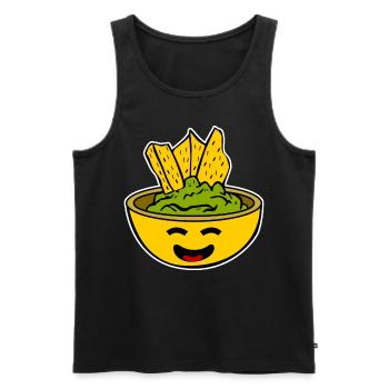 Bol de guacamole Croustilles tortilla Avocat - Débardeur bio Premium Homme - noir - Devant - Michal (187cm)