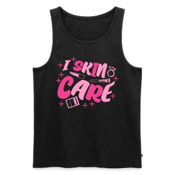Serum Face Mask Sunscreen Skin Care - Men's Premium Organic Tank Top - black - Front - AI Model Male 178 light (178cm)
