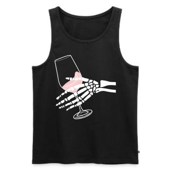 Red Wine Vino Rosé Wine Glasses - Männer Premium Bio Tank Top - Schwarz - Vorne - Michal (187cm)