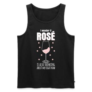 Vino Rosé Red Wine Glass - Männer Premium Bio Tank Top - Schwarz - Vorne - Michal (187cm)