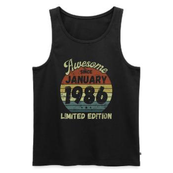 Awesome since January 1986 - Geburtstag - Männer Premium Bio Tank Top - Schwarz - Vorne - Michal (187cm)