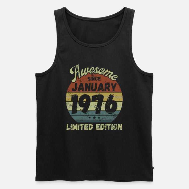Awesome since January 1976 - Geburtstag - Männer Premium Bio Tank Top - Schwarz