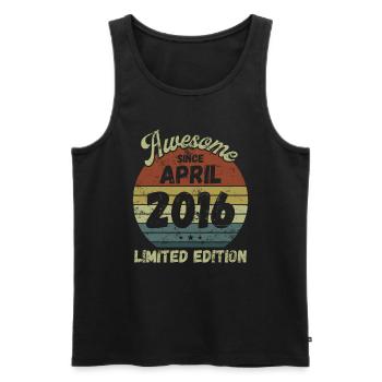 Awesome since April 2016 - Geburtstag - Männer Premium Bio Tank Top - Schwarz - Vorne - AI Model Male 178 light (178cm)