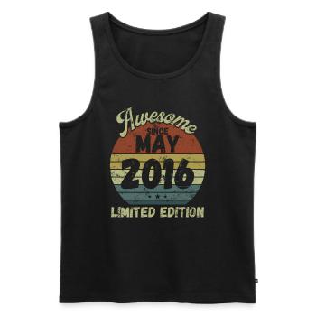Awesome since May 2016 - Geburtstag - Männer Premium Bio Tank Top - Schwarz - Vorne - AI Model Male 178 light (178cm)