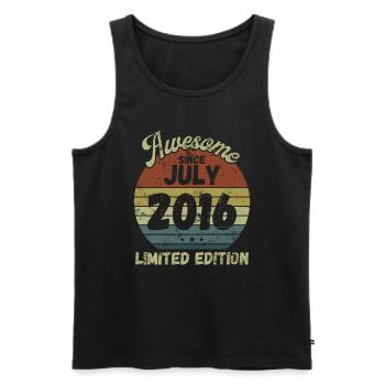 Awesome since July 2016 - Geburtstag - Männer Premium Bio Tank Top - Schwarz - Vorne - AI Model Male 178 light (178cm)