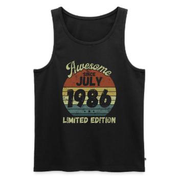 Awesome since July 1986 - Geburtstag - Männer Premium Bio Tank Top - Schwarz - Vorne - Michal (187cm)