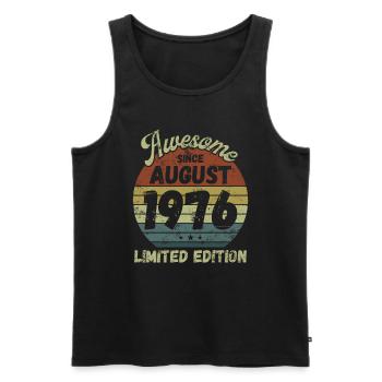 Awesome since August 1976 - Geburtstag - Männer Premium Bio Tank Top - Schwarz - Vorne - Michal (187cm)
