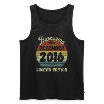 Awesome since December 2016 - Geburtstag - Männer Premium Bio Tank Top - Schwarz - Vorne - AI Model Male 178 light (178cm)