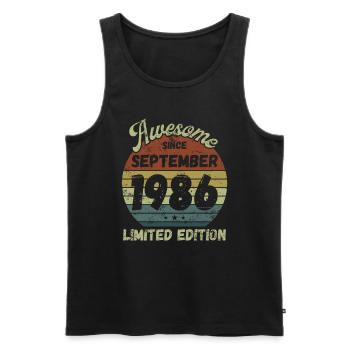 Awesome since September 1986 - Geburtstag - Männer Premium Bio Tank Top - Schwarz - Vorne - Michal (187cm)