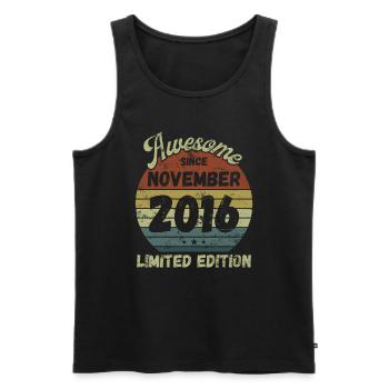 Awesome since November 2016 - Geburtstag - Männer Premium Bio Tank Top - Schwarz - Vorne - AI Model Male 178 light (178cm)