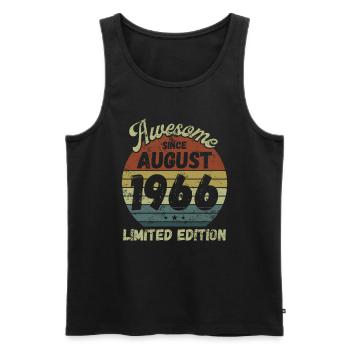 Awesome since August 1966 - Geburtstag - Männer Premium Bio Tank Top - Schwarz - Vorne - Michal (187cm)