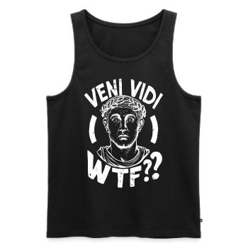 Clever Caricature Caesar Veni Vidi WTF Design - Men's Premium Organic Tank Top - black - Front - Michal (187cm)