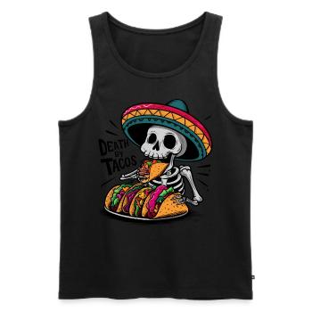 Drôle de festin de squelette Mort par Tacos Sombrero - Débardeur bio Premium Homme - noir - Devant - Michal (187cm)