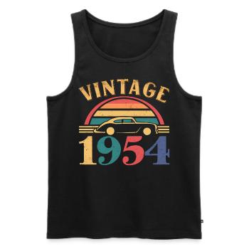 70 Jahre alte Geschenke Vintage Jahrgang 1954 Retro - Männer Premium Bio Tank Top - Schwarz - Vorne - Michal (187cm)