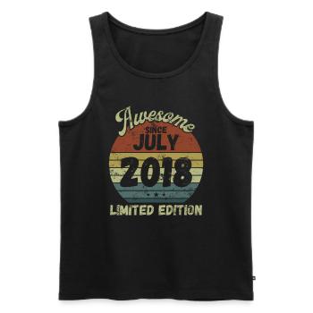 Awesome since July 2018 - Geburtstag - Männer Premium Bio Tank Top - Schwarz - Vorne - AI Model Male 178 light (178cm)