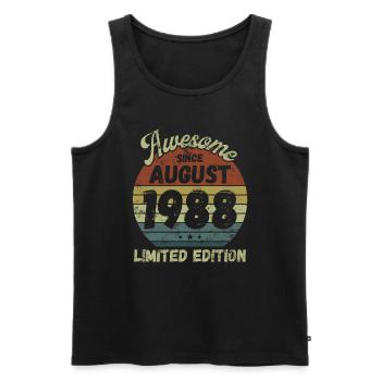 Awesome since August 1988 - Geburtstag - Männer Premium Bio Tank Top - Schwarz - Vorne - Michal (187cm)