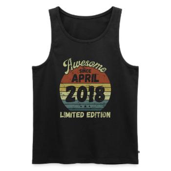 Awesome since April 2018 - Geburtstag - Männer Premium Bio Tank Top - Schwarz - Vorne - AI Model Male 178 light (178cm)