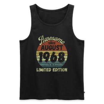 Awesome since August 1968 - Geburtstag - Männer Premium Bio Tank Top - Schwarz - Vorne - Michal (187cm)