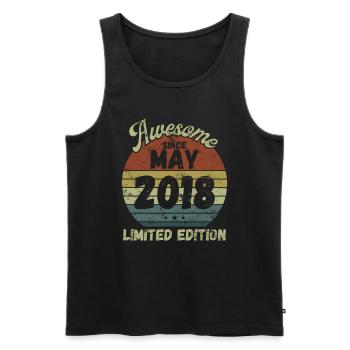 Awesome since May 2018 - Geburtstag - Männer Premium Bio Tank Top - Schwarz - Vorne - AI Model Male 178 light (178cm)