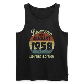 Awesome since August 1958 - Geburtstag - Männer Premium Bio Tank Top - Schwarz - Vorne - Michal (187cm)