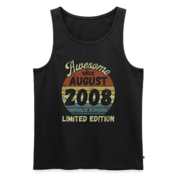 Awesome since August 2008 - Geburtstag - Männer Premium Bio Tank Top - Schwarz - Vorne - Michal (187cm)