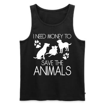 Animal rights protection vegans - Men's Premium Organic Tank Top - black - Front - Michal (187cm)