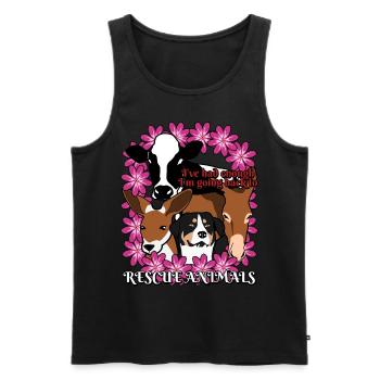 Animal Protection Vegan Animal Rights - Men's Premium Organic Tank Top - black - Front - Michal (187cm)