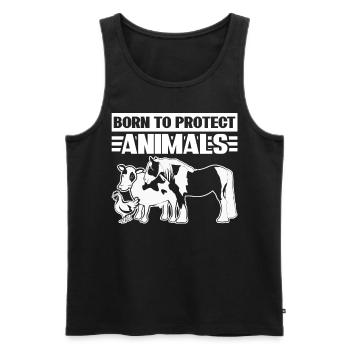 Animal Rights Vegan Save Animals - Men's Premium Organic Tank Top - black - Front - Michal (187cm)