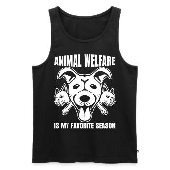 Rescue animals Dogs and Cats - Men's Premium Organic Tank Top - black - Front - Michal (187cm)