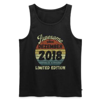 Awesome since December 2018 - Geburtstag - Männer Premium Bio Tank Top - Schwarz - Vorne - AI Model Male 178 light (178cm)