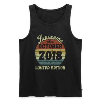 Awesome since October 2018 - Geburtstag - Männer Premium Bio Tank Top - Schwarz - Vorne - AI Model Male 178 light (178cm)