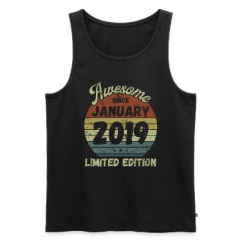 Awesome since January 2019 - Geburtstag - Männer Premium Bio Tank Top - Schwarz - Vorne - Michal (187cm)