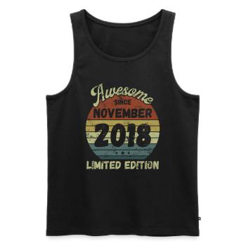 Awesome since November 2018 - Geburtstag - Männer Premium Bio Tank Top - Schwarz - Vorne - AI Model Male 178 light (178cm)