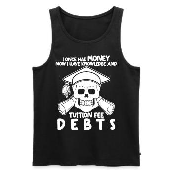 Students Tuition Fee Semester Fee - Men's Premium Organic Tank Top - black - Front - AI Model Male 178 light (178cm)