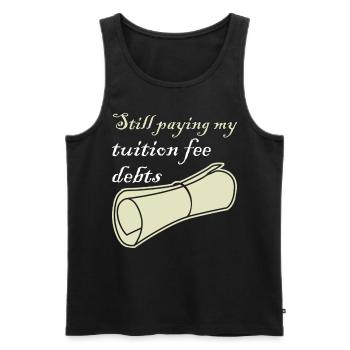 Tuition Fee College Student - Men's Premium Organic Tank Top - black - Front - AI Model Male 178 light (178cm)
