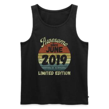 Awesome since June 2019 - Geburtstag - Männer Premium Bio Tank Top - Schwarz - Vorne - Michal (187cm)