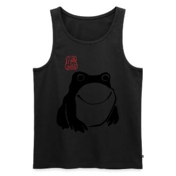 Impressionné Grenouille Art Japonais Non Impressionné Drôle - Débardeur bio Premium Homme - noir - Devant - AI Model Male 178 light (178cm)