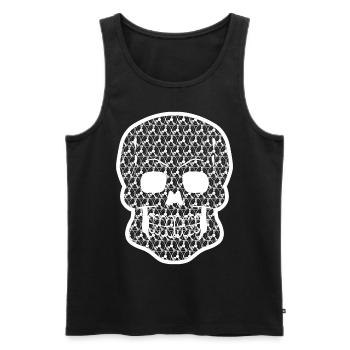 Vinyl Record Player Disk Jockey Skull - Männer Premium Bio Tank Top - Schwarz - Vorne - AI Model Male 178 light (178cm)