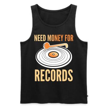Player Disk Jockey Music Vinyl Record - Männer Premium Bio Tank Top - Schwarz - Vorne - AI Model Male 178 light (178cm)