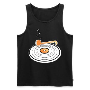 Vinyl Record Player Disk Jockey - Männer Premium Bio Tank Top - Schwarz - Vorne - AI Model Male 178 light (178cm)