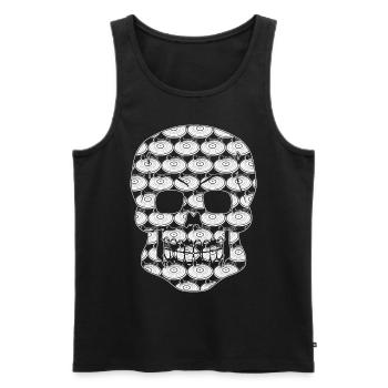 Vinyl Record Player Skull Disk Jockey - Männer Premium Bio Tank Top - Schwarz - Vorne - AI Model Male 178 light (178cm)