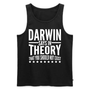 Misanthrope Darwin Darwinism - Men's Premium Organic Tank Top - black - Front - AI Model Male 178 light (178cm)