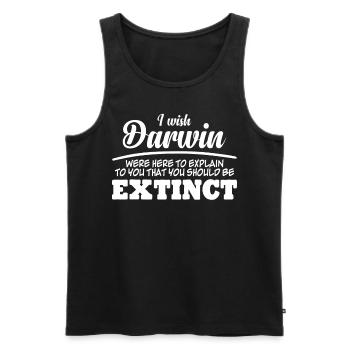 Darwin Award Darwinism Misanthrope - Men's Premium Organic Tank Top - black - Front - AI Model Male 178 light (178cm)